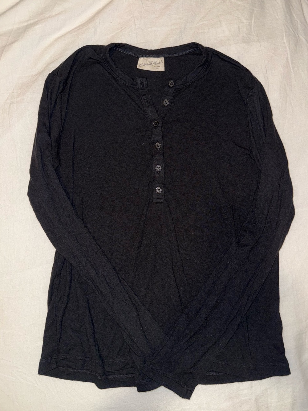 Universal Threads Black Henley Top